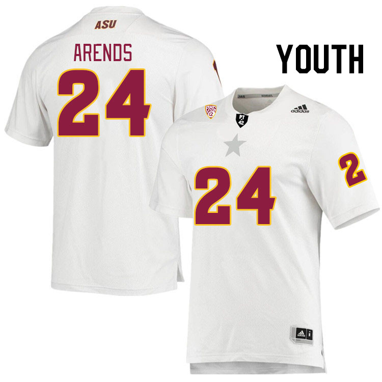 Youth #24 Coleson Arends Arizona State Sun Devils College Football Jerseys Stitched Sale-White